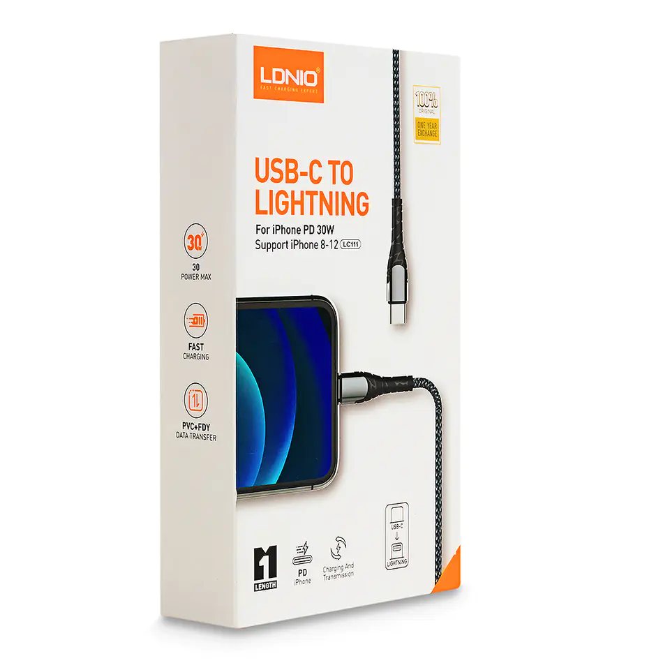 Cable USB C a Lightning de 1 Metro de 30W Ldnio LC111-30W