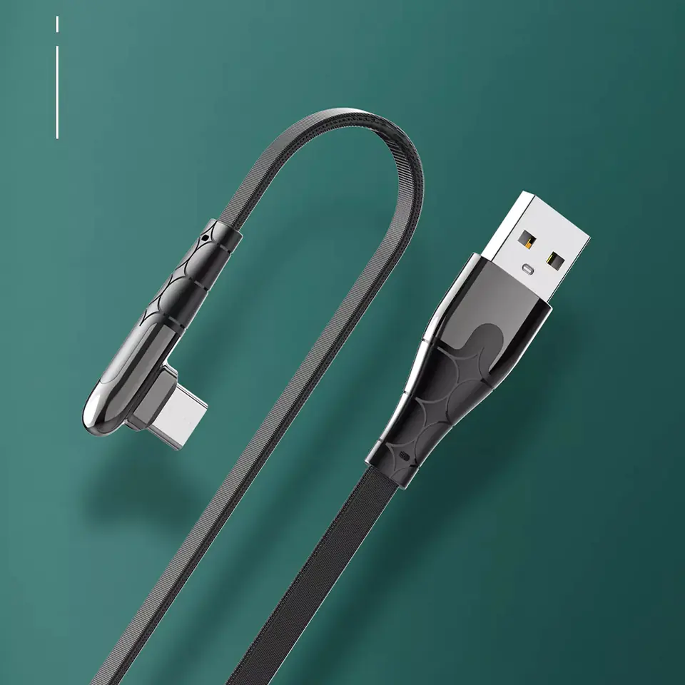 Kabel USB-A - USB-C LDNIO kątowy 90st 1m LS581C