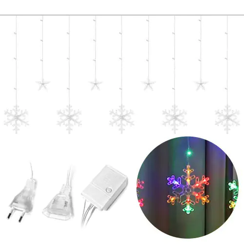 Lights Snowflakes Christmas Stars Christmas Lights Curtain 138LED