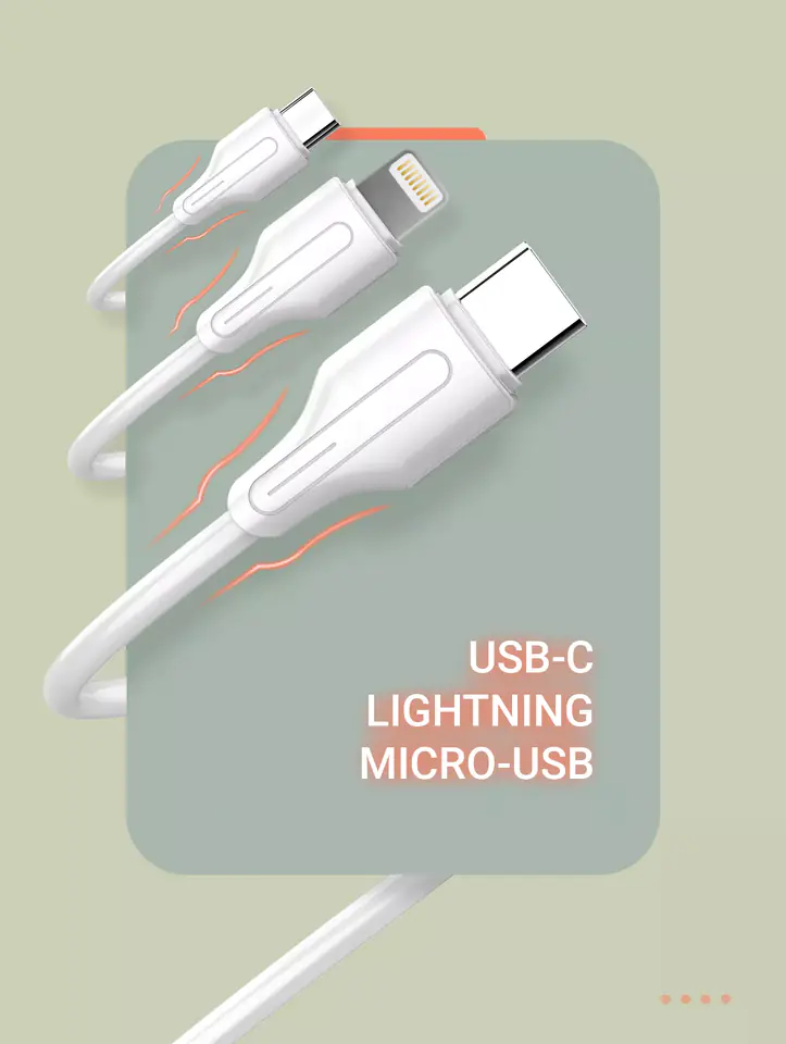 Kabel USB-A - Lightning LDNIO 3m 2,4A biały LS543L