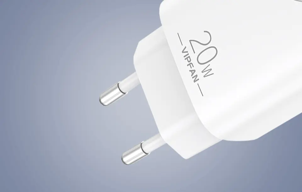 Vipfan E08 wall charger, USB + USB-C, 20W PD + QC 3.0 (white)