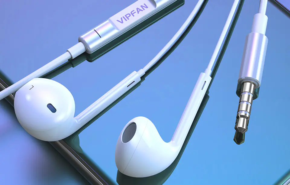 Słuchawki douszne przewodowe Vipfan Classic M04 (białe)