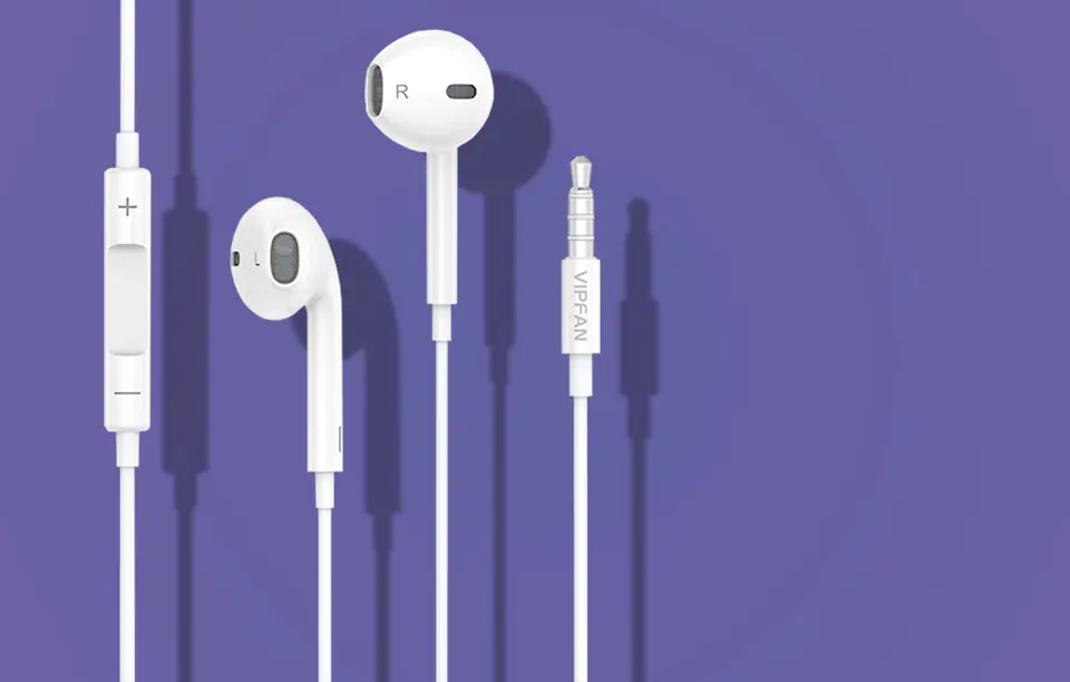 Słuchawki douszne przewodowe Vipfan Classic M04 (białe)