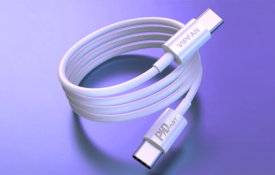 Kabel USB-C do USB-C VFAN P02, 1m (biały)