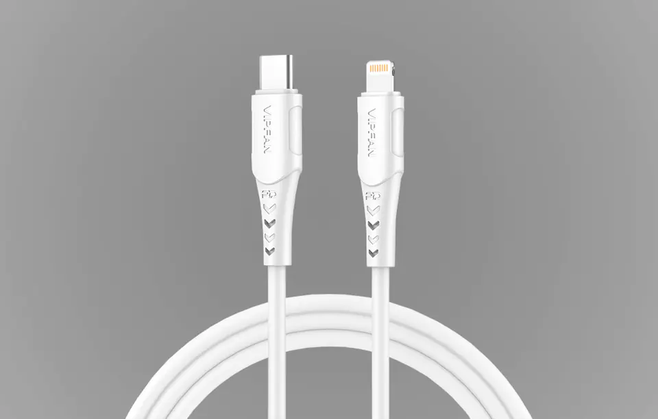 USB-C cable for Lightning Vipfan P04, 3A, PD, 2m (white)