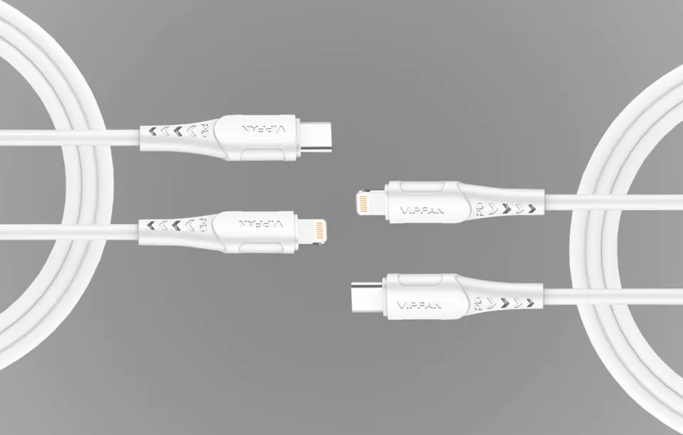USB-C cable for Lightning Vipfan P04, 3A, PD, 2m (white)