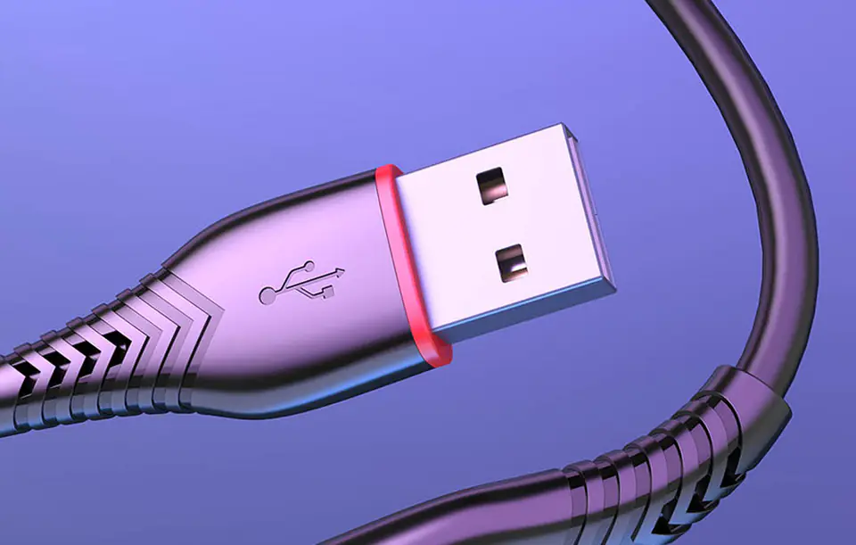 USB to USB-C Cable Vipfan Anti-Break X01, 3A, 1m (Black)