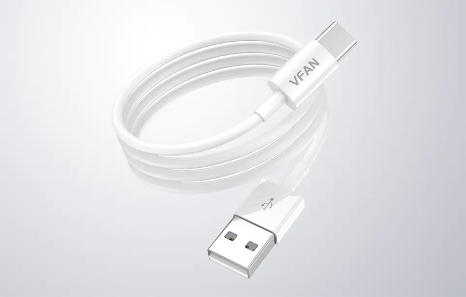 Kabel USB do USB-C VFAN X03, 3A, 1m (biały)