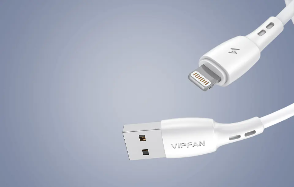 USB cable for Lightning Vipfan Racing X05, 3A, 1m (white)