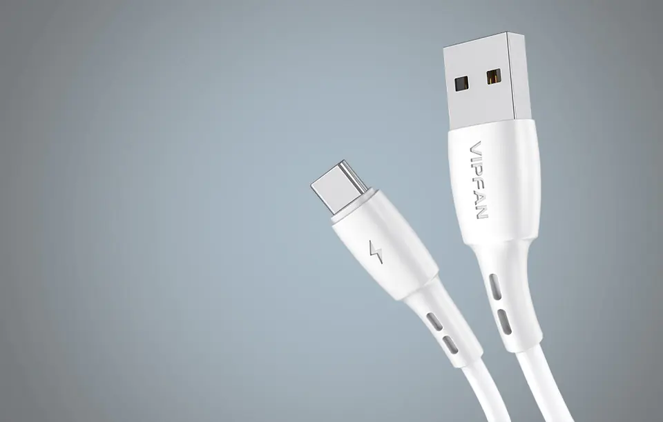 Kabel USB do USB-C VFAN Racing X05, 3A, 2m (biały)
