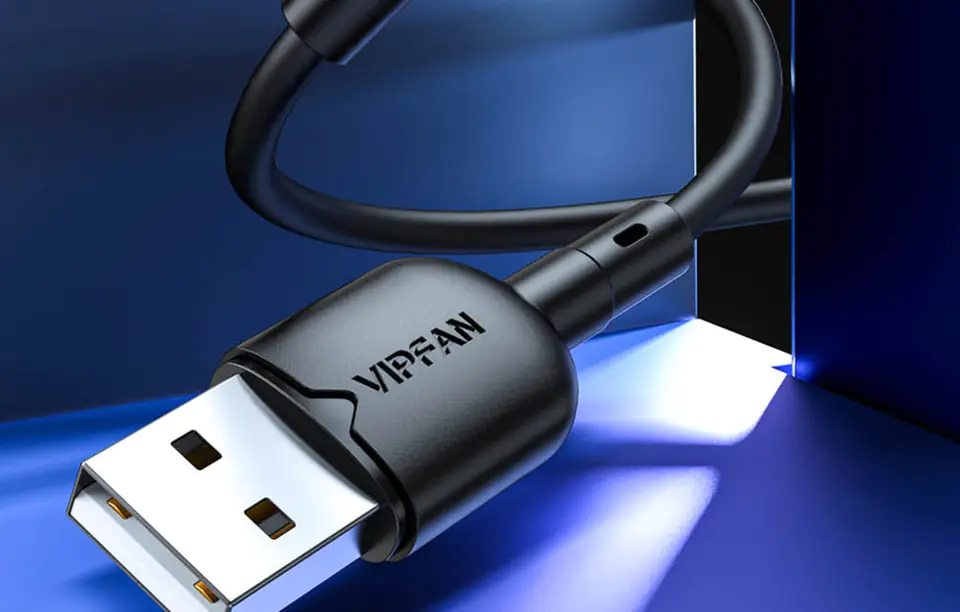 USB to Micro USB Cable Vipfan Colorful X11, 3A, 1m (Black)