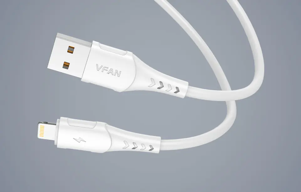 USB cable for Lightning Vipfan Colorful X12, 3A, 1m (white)