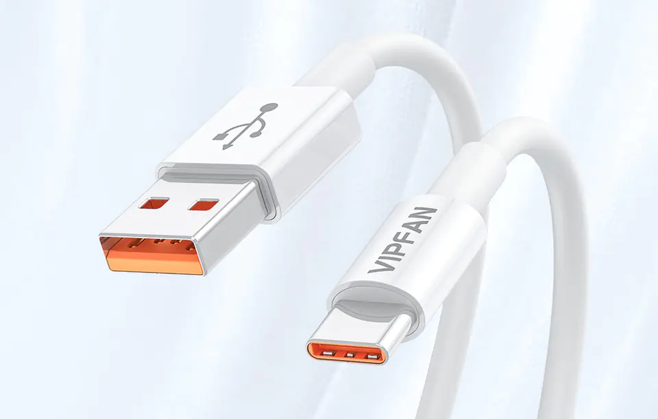 Kabel USB do USB-C Vipfan X17, 6A, 1.2m (biały)
