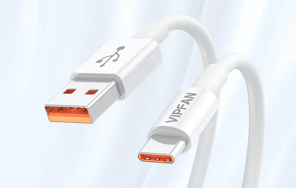 Kabel USB do USB-C VFAN X17, 6A, 1.2m (biały)