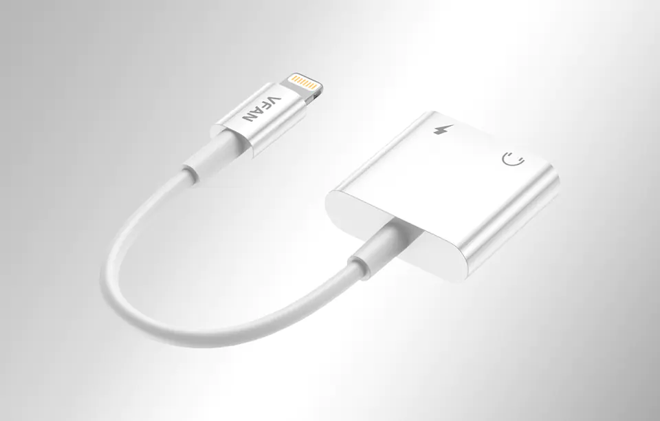 Vipfan L09 Lightning to 2x 10cm cable (white)