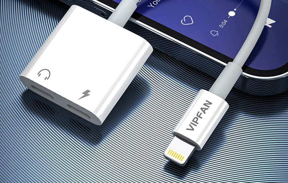 Vipfan L09 Lightning to 2x 10cm cable (white)