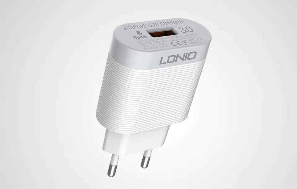 AC charger LDNIO A303Q, USB-C, QC 3.0, 18W (white)