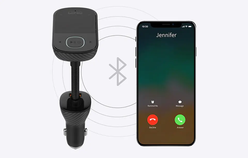 LDNIO C705Q FM transmitter with Bluetooth, 2x USB + USB-C (black)
