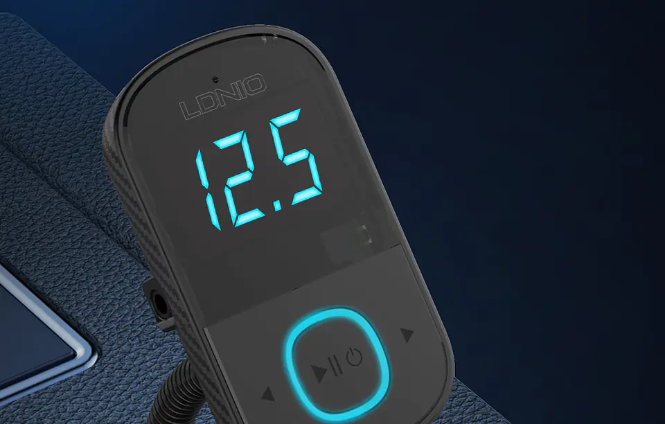 LDNIO C705Q FM transmitter with Bluetooth, 2x USB + USB-C (black)