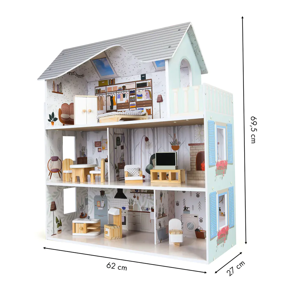 Dollhouse with Furniture Residence Emma Ecotoys