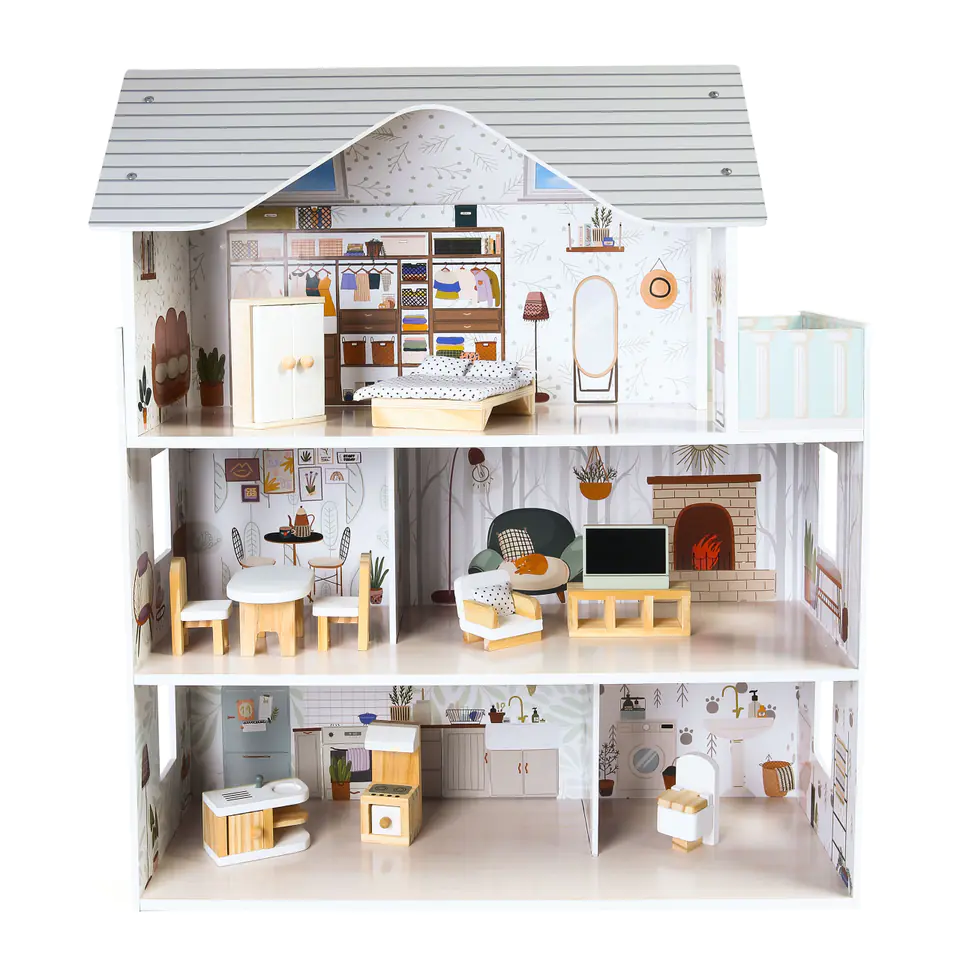 Dollhouse with Furniture Residence Emma Ecotoys