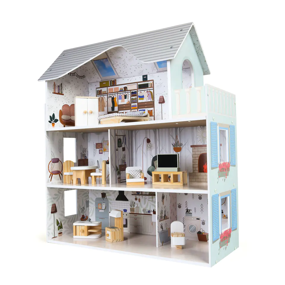 Dollhouse with Furniture Residence Emma Ecotoys