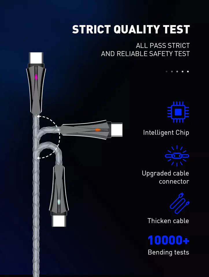 LDNIO USB-A/MICRO-USB CABLE LED 1m grey LS461M