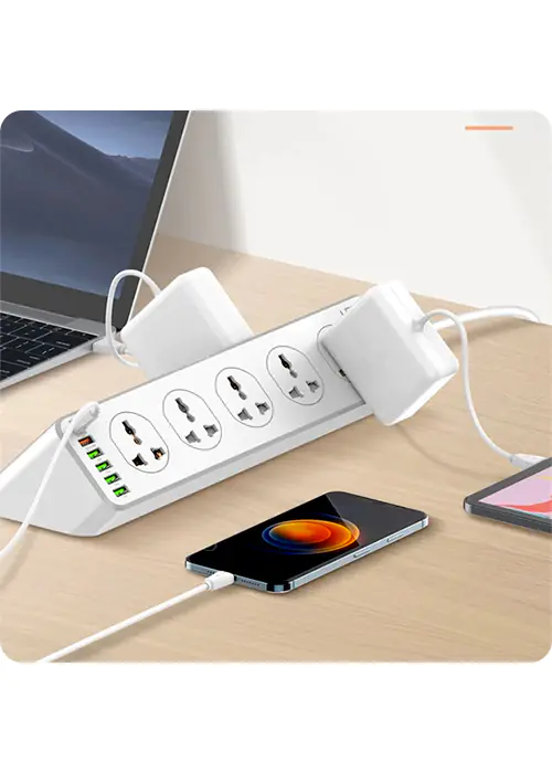 Power Strip with Charger 10 AC 1 USB-C 5 USB