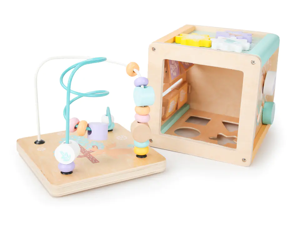 Wooden educational cube, Ecotoys mule sorter