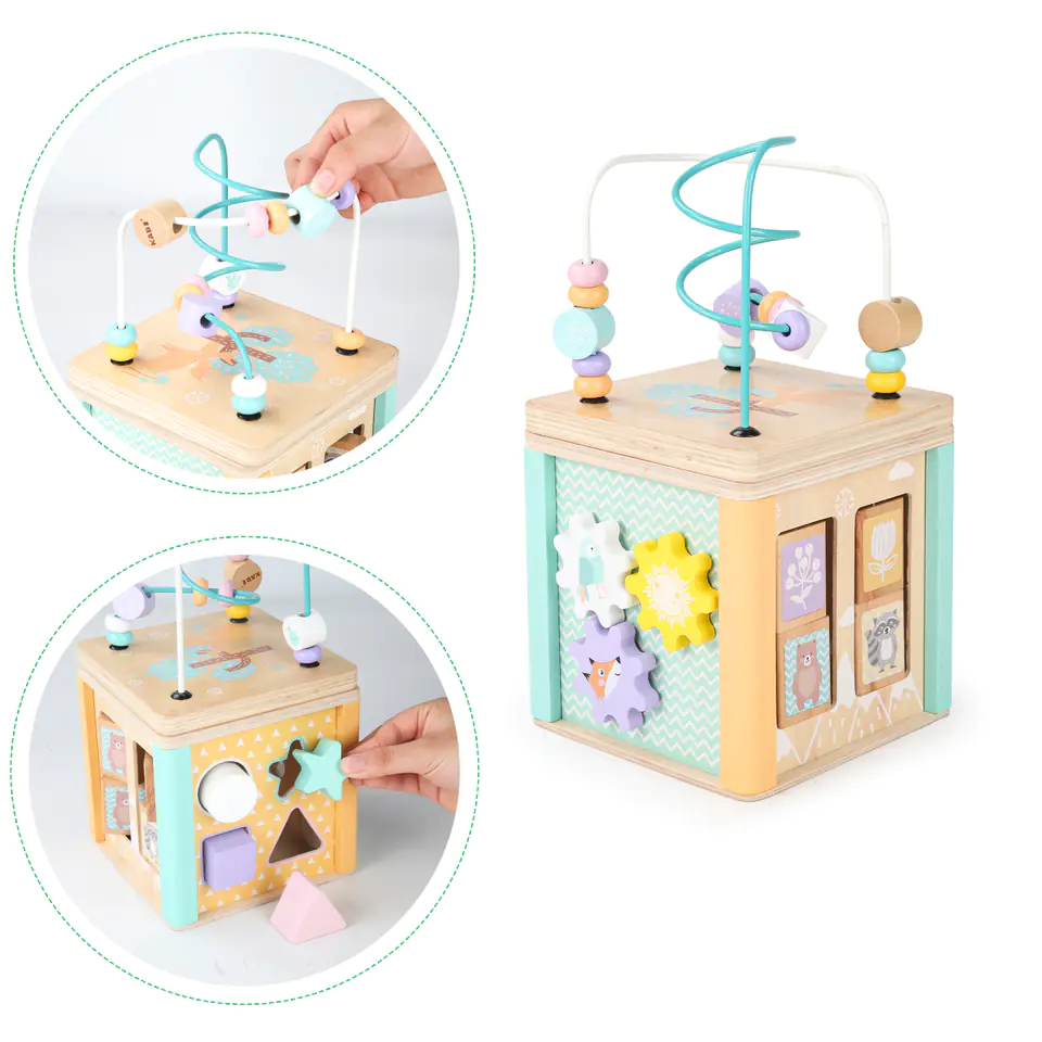 Wooden educational cube, Ecotoys mule sorter