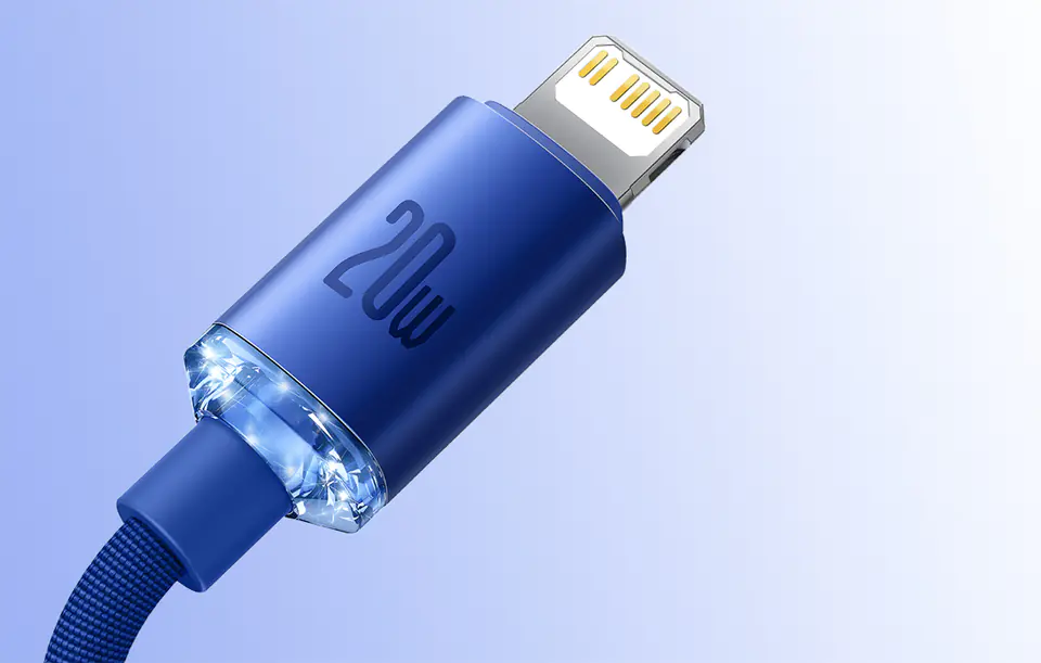 USB-C cable for Lightning Baseus Crystal Shine, 20W, PD, 2m (blue)