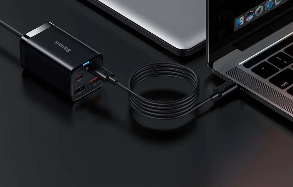 Ładowarka sieciowa Baseus GaN3 Pro, 2x USB-C, 2x USB, 65W (czarna)