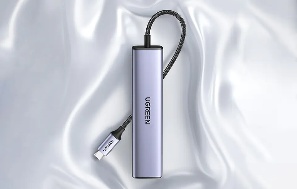Adapter UGREEN CM475 Hub USB-C to 3x USB 3.0, RJ45, USB-C PD (grey)