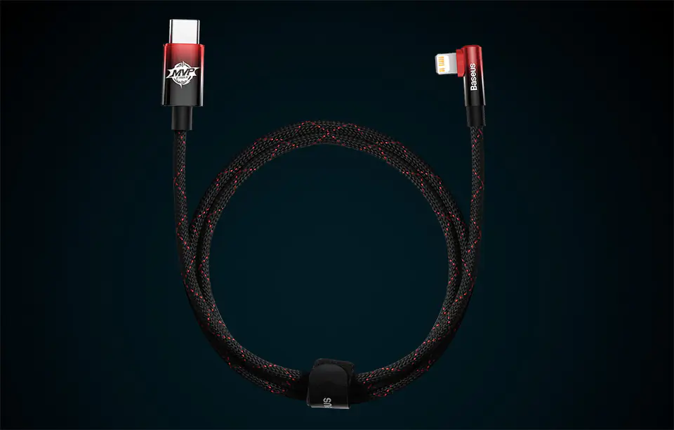 USB-C to Lightning Baseus MVP 20W 1m Cable (B&Red))