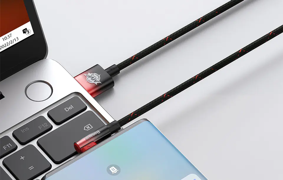 USB to USB-C cable Baseus Elbow 1m 100W (black-red)