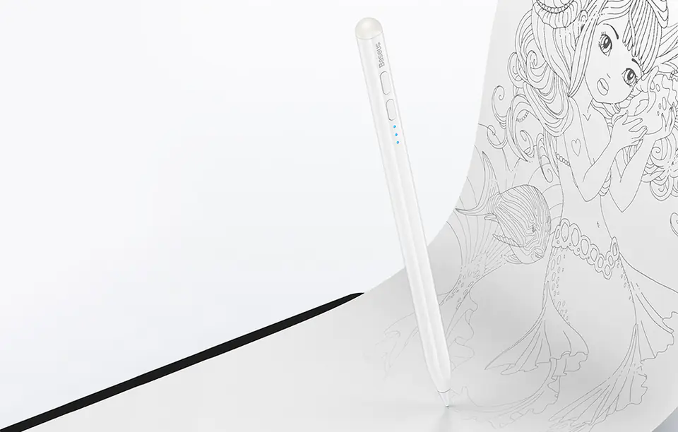Baseus Smooth Writing Capacitive LED Stylus for Phone/Tablet (White)