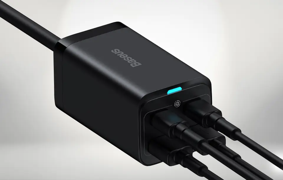 Baseus GaN3 Pro 2xUSB-C + 2xUSB wall charger, 100W (black)