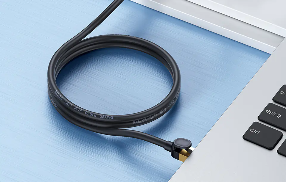 Kabel sieciowy Baseus Ethernet RJ45, 10Gb, 10m (czarny)