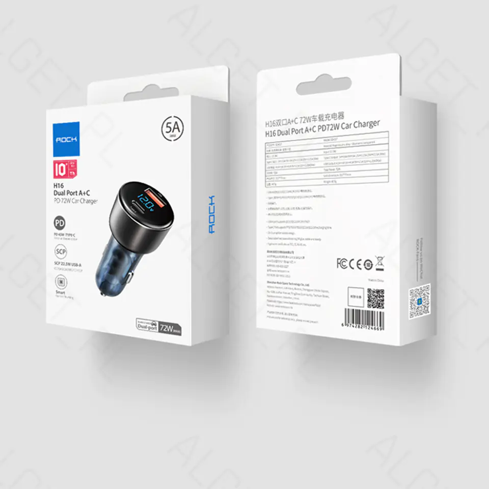 ROCK H16 Car charger QC AFC PD SCP 72W