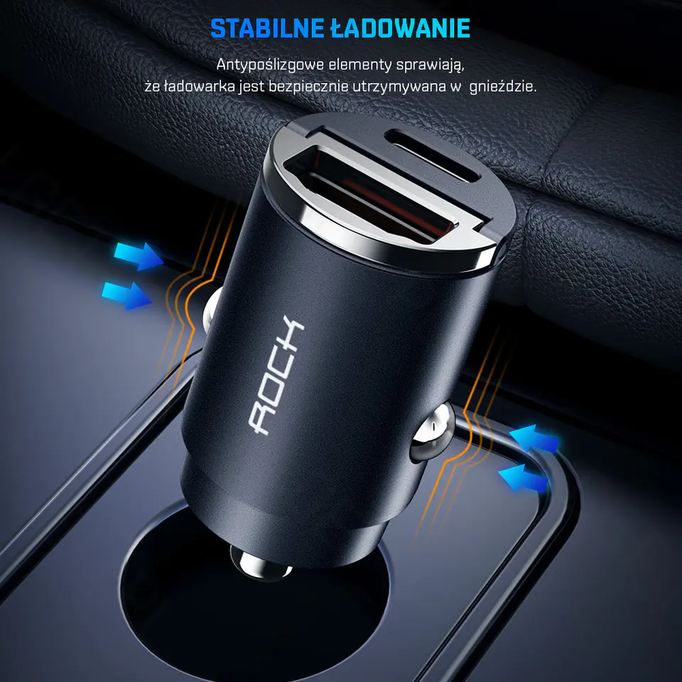 ROCK H15 Car charger USB-A USB-C PD 30W