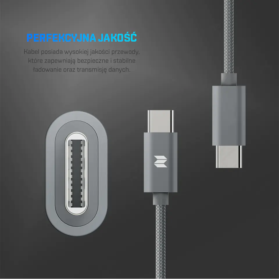 ROCK SPACE C2 Kabel USB-C Typ C Nylonowy 2m 1,5A