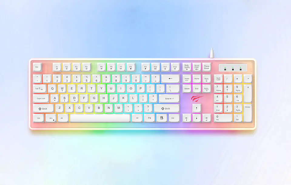 Havit KB876L RGB Gaming Keyboard (White)