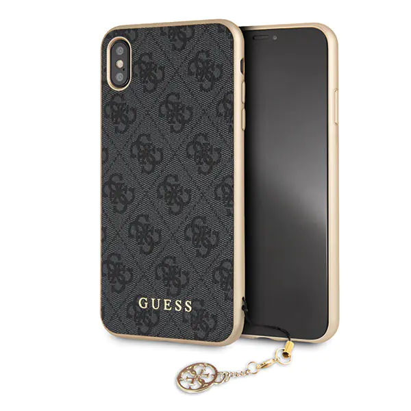 Guess GUHCI65GF4GGR iPhone Xs Maxgrey/szary hard case 4G Charms Collection