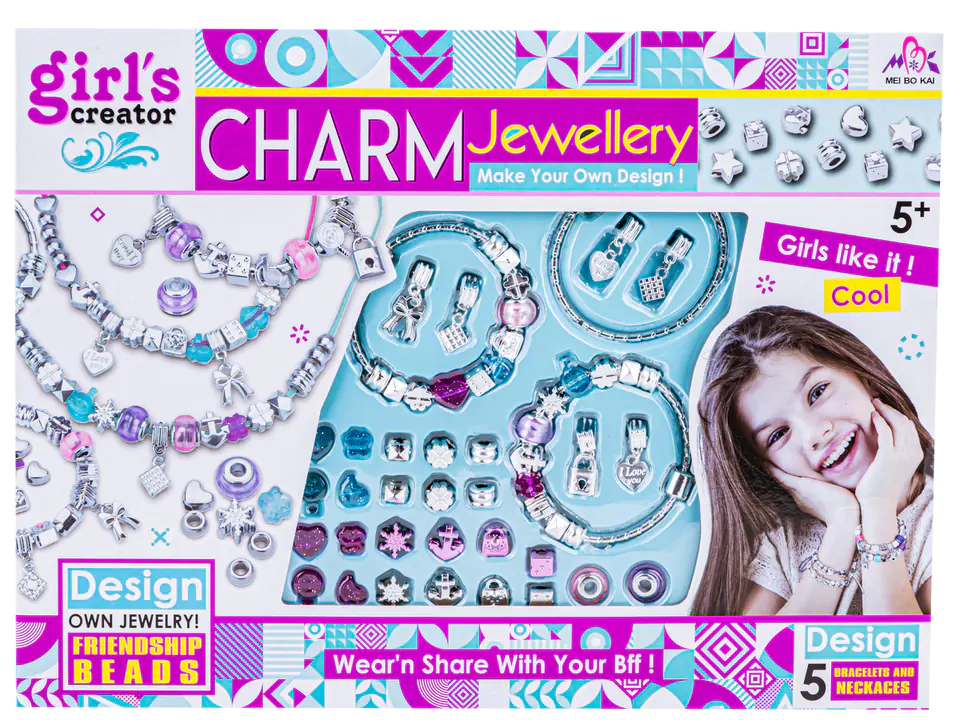 Zestaw Do Tworzenia Robienia Biżuterii, Bransoletek, Charmsy, Zawieszki