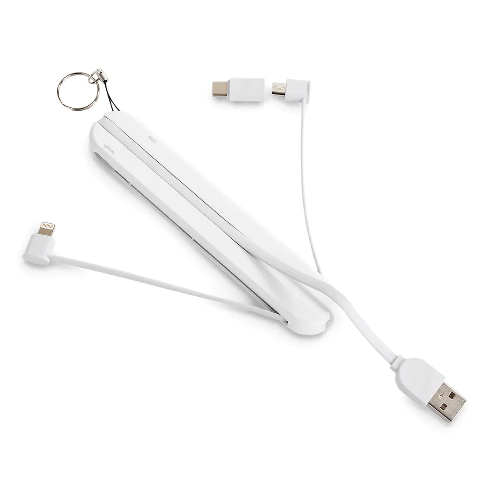 Kabel 2w1 USB-A - micro+Lightning +adapter USB-C