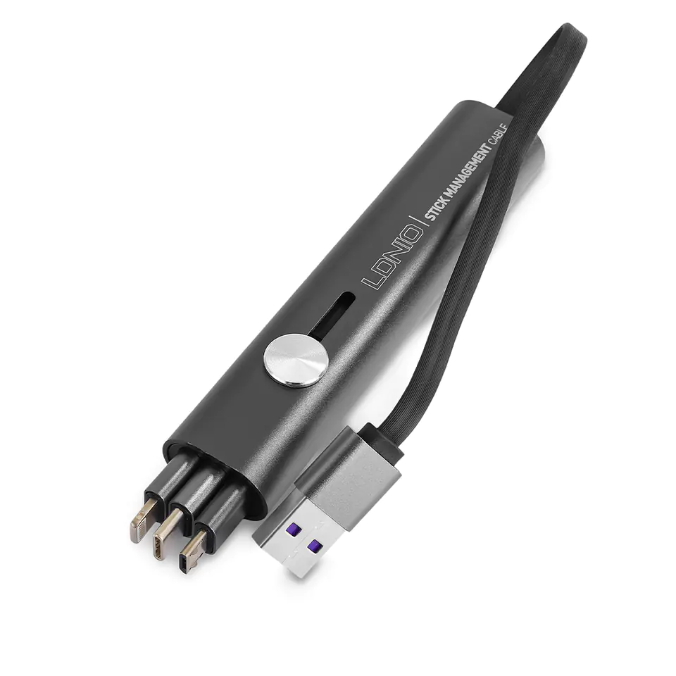3-in-1 USB-A > USB-C+Lightning+micro-USB 30cm cable