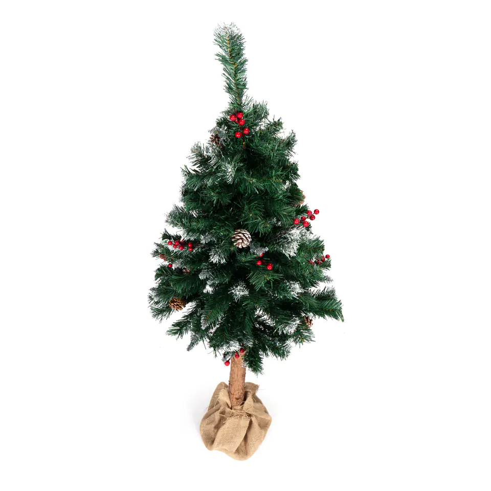 Christmas tree on the trunk 160cm artificial pine cones ornaments