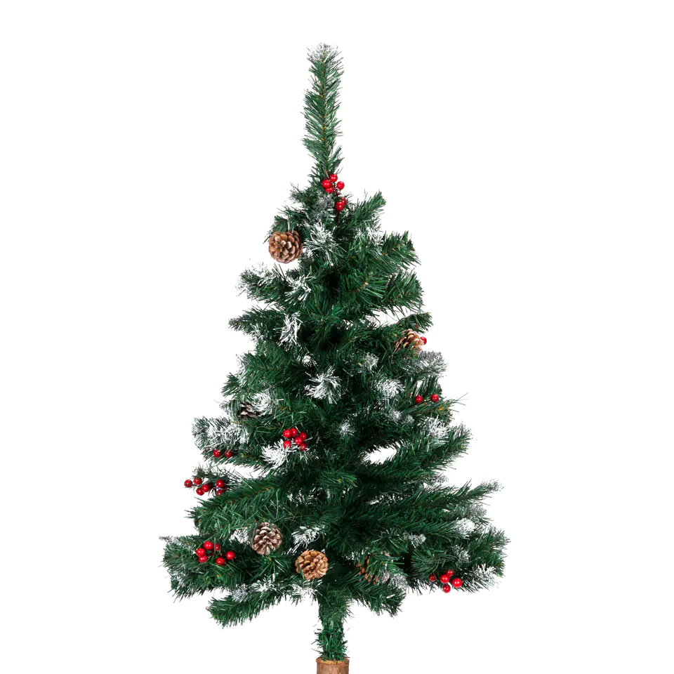 Christmas tree on the trunk 160cm artificial pine cones ornaments