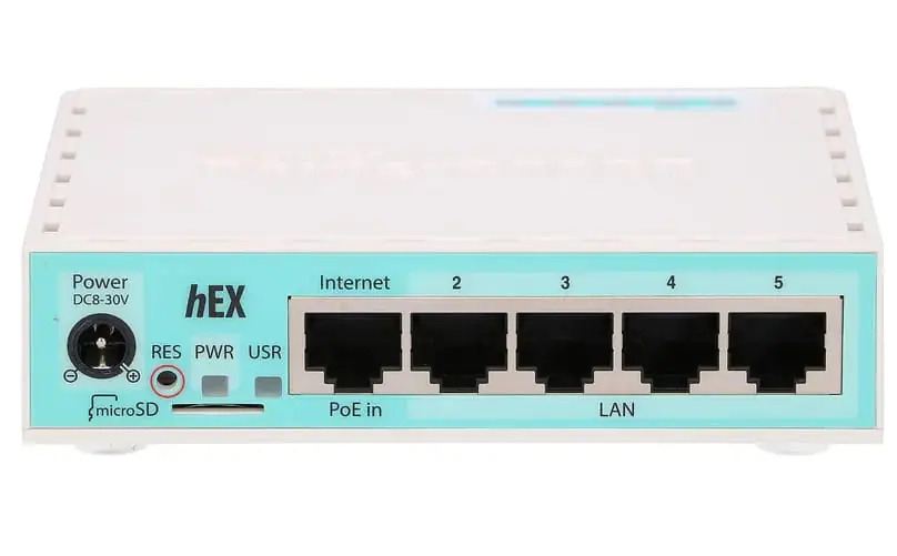 Przedni panel RouterBoard Mikrotik RB750 GR3 hex
