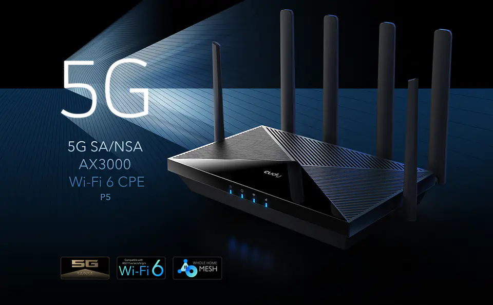 Router Cudy 5G P5 WiFi 6 AX3000 Mimo 4x4 OpenWRT